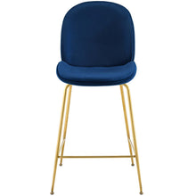 Load image into Gallery viewer, Scoop Gold Stainless Steel Leg Performance Velvet Counter Stool by Modway