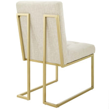 Load image into Gallery viewer, Privy Gold Stainless Steel Upholstered Fabric Dining Accent Chair Set of 2 by Modway