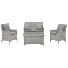 Load image into Gallery viewer, Bridge 4 Piece Outdoor Patio Patio Conversation Set with Pillow Set by Modway