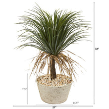 Load image into Gallery viewer, 32" Pony Tail Palm Artificial Plant in White Planter