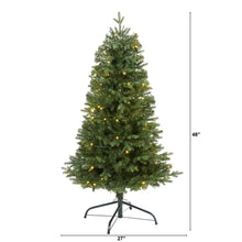 Load image into Gallery viewer, 4' Vermont Fir Artificial Christmas Tree with 100 Clear LED Lights