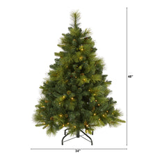 Load image into Gallery viewer, 4' North Carolina Mixed Pine Artificial Christmas Tree w/ 130 Warm White LED