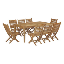 Load image into Gallery viewer, Marina 9 Piece Outdoor Patio Teak Dining Set by Modway