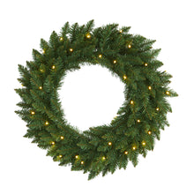 Load image into Gallery viewer, 24" Green Pine Artificial Christmas Wreath with 35 Clear LED Lights