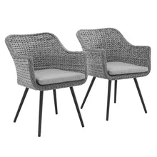 Load image into Gallery viewer, Endeavor Outdoor Patio Wicker Rattan Dining Armchair Set of 2 by Modway