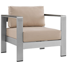 Load image into Gallery viewer, Shore 4 Piece Outdoor Patio Aluminum Sectional Sofa Set by Modway