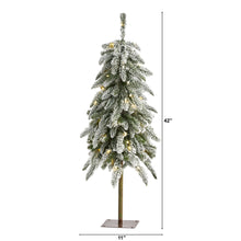 Load image into Gallery viewer, 3.5' Flocked Washington Alpine Christmas Tree with 50 White Warm LED lights