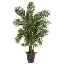 Load image into Gallery viewer, 69" Areca Palm Artificial Tree in Decorative Metal Pail with Rope