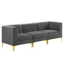 Load image into Gallery viewer, Triumph Channel Tufted Performance Velvet 3-Seater Sofa by Modway