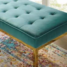 Load image into Gallery viewer, Loft Gold Stainless Steel Leg Medium Performance Velvet Bench by Modway