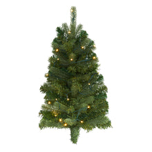 Load image into Gallery viewer, 2' Flat Back Wall Hanging Artificial Christmas Tree with 20 Clear LED Lights