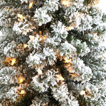 Load image into Gallery viewer, 5.5' Flocked Pencil Artificial Christmas Tree w/ 200 Clear Lights