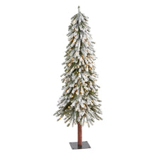Load image into Gallery viewer, 5' Flocked Grand Alpine Artificial Christmas Tree with 200 Clear Lights