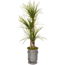 Load image into Gallery viewer, 67" Yucca Artificial Tree in Copper Trimmed Metal Planter