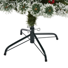 Load image into Gallery viewer, 5' Frosted Swiss Pine Artificial Christmas Tree w/ 200 Clear LED Lights & Berrie