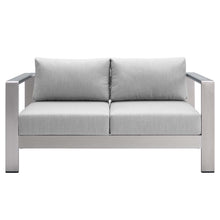 Load image into Gallery viewer, Shore Sunbrella¨ Fabric Aluminum Outdoor Patio Loveseat by Modway