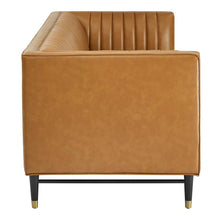 Load image into Gallery viewer, Devote Channel Tufted Vegan Leather Sofa by Modway