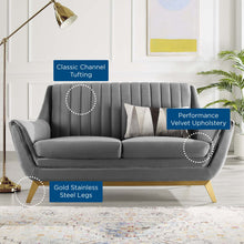Load image into Gallery viewer, Winsome Channel Tufted Performance Velvet Loveseat by Modway