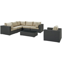 Load image into Gallery viewer, Sojourn 7 Piece Outdoor Patio Sunbrella¨ Sectional Set by Modway