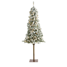 Load image into Gallery viewer, 5' Flocked Alpine Christmas Artificial Tree w/150 Lights/ 405 Bendable Branches