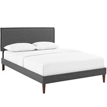 Load image into Gallery viewer, Amaris Fabric Full Platform Bed with Squared Tapered Legs by Modway