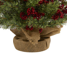 Load image into Gallery viewer, 4' Berry and Pine Artificial Christmas Tree with 100 Warm White Lights