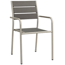 Load image into Gallery viewer, Shore Outdoor Patio Aluminum Dining Rounded Armchair by Modway