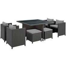 Load image into Gallery viewer, Sojourn 9 Piece Outdoor Patio Sunbrella¨ Dining Set by Modway