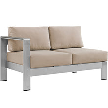 Load image into Gallery viewer, Shore Left-Arm Corner Sectional Outdoor Patio Aluminum Loveseat by Modway