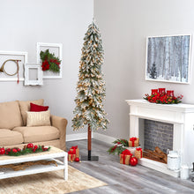 Load image into Gallery viewer, 8' Flocked Gr& Alpine Artificial Christmas Tree w/ 500 Clear Lights