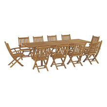Load image into Gallery viewer, Marina 11 Piece Outdoor Patio Teak Dining Set by Modway