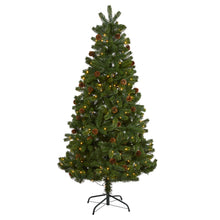 Load image into Gallery viewer, 6' Rocky Mountain Spruce Artificial Christmas Tree w/ Pinecones