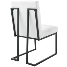 Load image into Gallery viewer, Privy Black Stainless Steel Upholstered Fabric Dining Chair by Modway