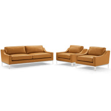 Load image into Gallery viewer, Harness 3 Piece Stainless Steel Base Leather Set by Modway