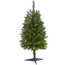 Load image into Gallery viewer, 3' Slim Green Mountain Pine Artificial Christmas Tree with 50 Clear LED Lights