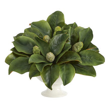 Load image into Gallery viewer, 11" Magnolia Artificial Bud Plant in White Pedestal