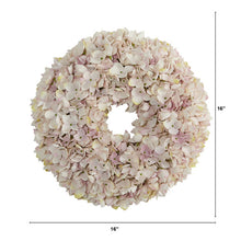Load image into Gallery viewer, 16" Hydrangea Artificial Wreath