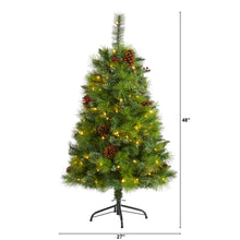 Load image into Gallery viewer, 4' Montana Mixed Pine Artificial Christmas Tree w/ Pine Cones, Berries