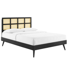 Load image into Gallery viewer, Sidney Cane and Wood Queen Platform Bed With Splayed Legs by Modway