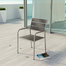 Load image into Gallery viewer, Shore Outdoor Patio Aluminum Dining Rounded Armchair by Modway