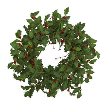 Load image into Gallery viewer, 28" Holly Berry Artificial Wreath