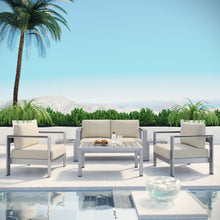Load image into Gallery viewer, Shore 6 Piece Outdoor Patio Aluminum Sectional Sofa Set by Modway