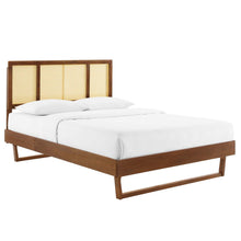 Load image into Gallery viewer, Kelsea Cane and Wood Full Platform Bed With Angular Legs by Modway
