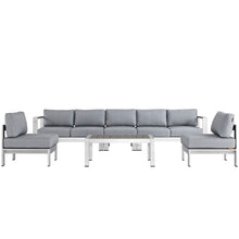 Load image into Gallery viewer, Shore 6 Piece Outdoor Patio Aluminum Sectional Sofa Set by Modway