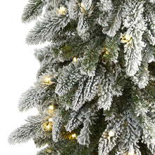 Load image into Gallery viewer, 7.5' Flocked Washington Alpine Christmas Artificial Tree w 350 White Warm LED