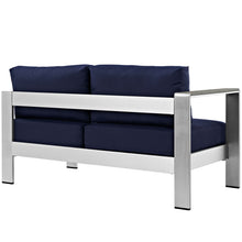Load image into Gallery viewer, Shore Left-Arm Corner Sectional Outdoor Patio Aluminum Loveseat by Modway