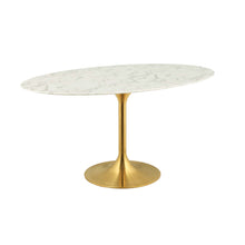 Load image into Gallery viewer, Lippa 60" Oval Faux Marble Dining Table by Modway