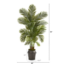 Load image into Gallery viewer, 70" Areca Palm Artificial Tree in Metal Planter