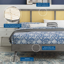 Load image into Gallery viewer, Kelsea Cane and Wood Full Platform Bed With Splayed Legs by Modway
