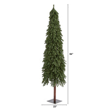Load image into Gallery viewer, 7' Gr& Alpine Artificial Christmas Tree w/950 Bendable Branches on Natural Trunk